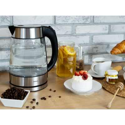 18. ELDOM GLASKABELLOSER WASSERKOCHER C420 KETTY 1850-2200W 1,7L NETTOFILTER BELEUCHTETER BEHÄLTER, HEIZPLATTE