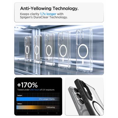 8. Spigen Ultra Hybrid Mag MagSafe Hülle für Samsung Galaxy S26 Ultra – Transparent Schwarz