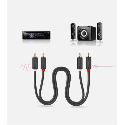 10. Ugreen AV104 10520 Audiokabel 2RCA (männlich) / 2RCA (männlich) 5 m – grau