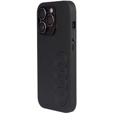 3. Audi Kunstleder iPhone 14 Pro 6,1" schwarz/schwarz Hardcase AU-TPUPPCIP14P-TT/D1-BK