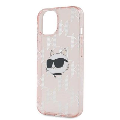 6. Karl Lagerfeld IML Choupette Head & Monogram Hülle für iPhone 14 / 15 / 13 – Rosa