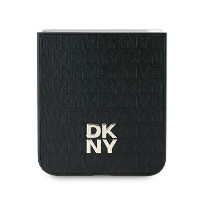 5. DKNY Repeat Pattern Stack Logo Hülle für Samsung Galaxy Z Flip6 – Schwarz