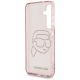 7. Karl Lagerfeld Strasssteine K. Kopf Logo Samsung Galaxy S25 Hülle Pink