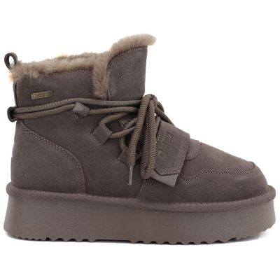 2. Damen-Plateau-Ankle-Boots aus braunem Wildleder von Big Star (UU274314)