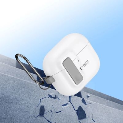 7. Tech-Protect Slim Hook-Hülle für AirPods 4 – weiß