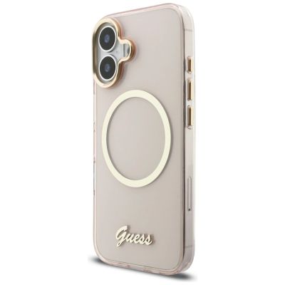 2. Guess IML Script Metal MagSafe Hülle für iPhone 17 - Pink