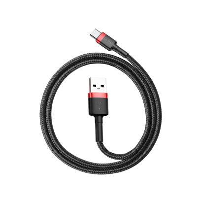 8. Baseus Cafule USB-A / USB-C QC 3.0 3A Kabel 0,5 m - Schwarz und Rot