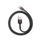 8. Baseus Cafule USB-A / USB-C QC 3.0 3A Kabel 0,5 m - Schwarz und Rot