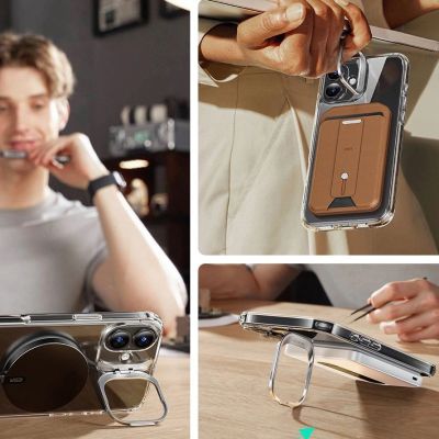 2. ESR Classic Hybrid Kickstand Halolock MagSafe + Hüllenset aus gehärtetem Glas für iPhone 16 – Transparent