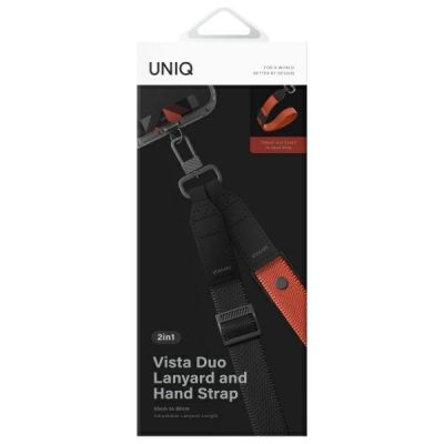 4. Uniq Vista 2-in-1 Handy-Lanyard – schwarz und orange