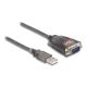 3. DeLOCK Adapter USB 2.0 Typ-A auf 1 x RS-232 D-Sub 9-poliger serieller Stecker mit Schrauben, 3 x LED, 1 m
