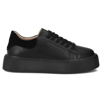 2. Schwarze Damen-Plateau-Sneaker aus Leder, Filippo DP6119