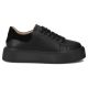 2. Schwarze Damen-Plateau-Sneaker aus Leder, Filippo DP6119