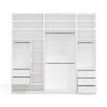 Modularer Kleiderschrank OPENO SET 260/250 WEISS mit Schubladen, Kleiderstangen und Einlegeböden – groß, fürs Schlafzimmer