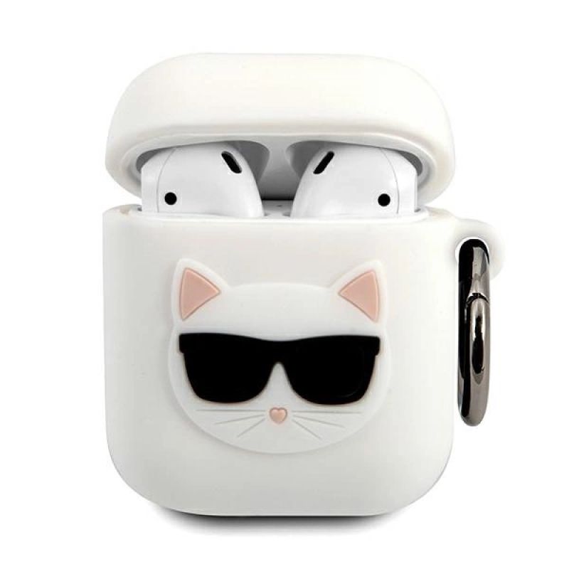 Karl Lagerfeld Silikon-Schutzhülle für AirPods 1/2 - Weiß