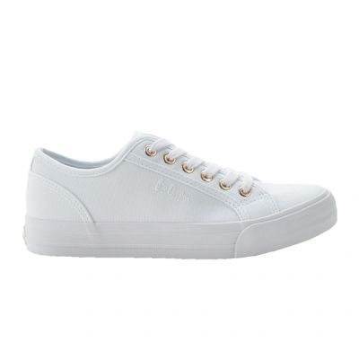 2. Lee Cooper Damen-Sportschuhe, stylische weiße Sneaker aus Stoff