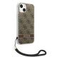 4. Guess GUOHCP14MH4STW iPhone 14 Plus 6,7 "braun / braunes Hardcase 4G Print Strap