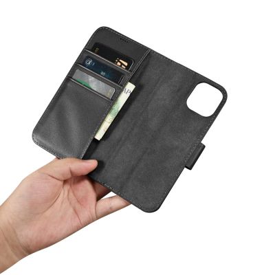 14. iCarer Wallet Case 2in1 Cover iPhone 14 Plus Anti-RFID Leder Flip Case Schwarz (WMI14220727-BK)