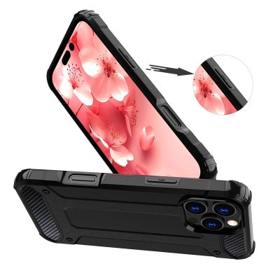 4. Hybrid Armor Panzerhülle für iPhone 16 Pro Max – Schwarz