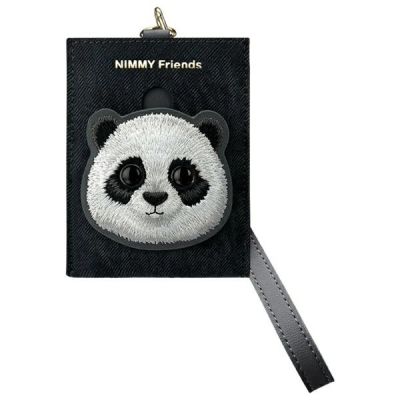 3. Nimmy Big Eyed Pet 2.0 Panda 3-in-1 Handytasche + Geldbörse + Tracker-Hülle - Schwarz