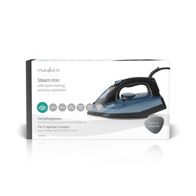 14. Nedis IRON2000 Trockenbügeleisen mit Keramikplatte, 2600 W, Blau