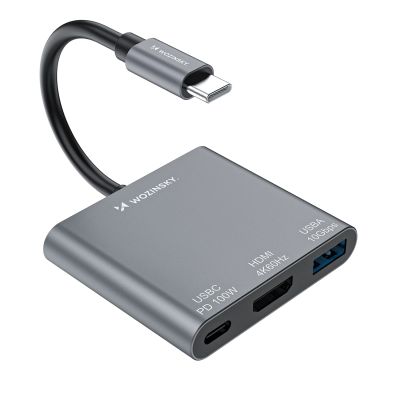 2. Hub Wozinsky WHCH-01 USB-C PD 100W HDMI 4K@30Hz USB-A 10Gbps - grau