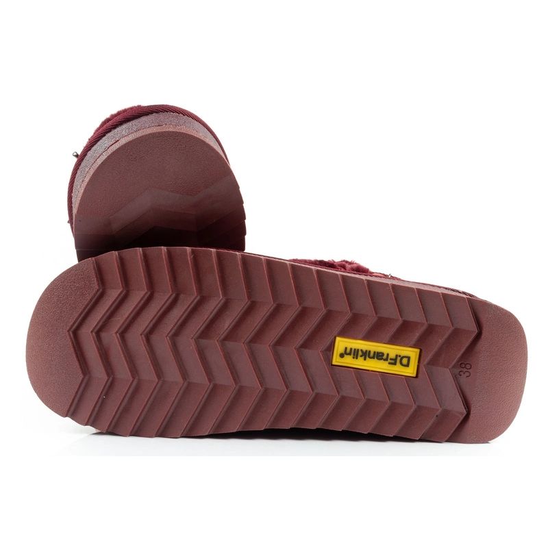 9. D.Franklin Damen Winter Schneestiefel, modisches Fellfutter, Burgund
