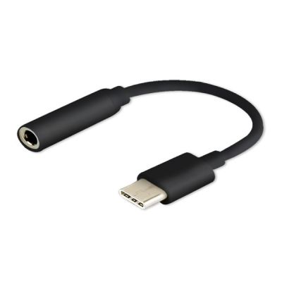 SAVIO AK-35/B Adapter (Typ-C-Buchse – 3,5-mm-Stereo-Klinkenstecker; 0,12 m; schwarz)