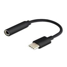 SAVIO AK-35/B Adapter (Typ-C-Buchse – 3,5-mm-Stereo-Klinkenstecker; 0,12 m; schwarz)