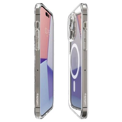 14. Spigen Ultra Hybrid Mag Case mit MagSafe für iPhone 14 Pro – Transparent und Weiß