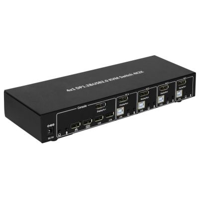 4. Techly IDATA DP-KVM4 KVM-Switch, rackmontierbar, schwarz