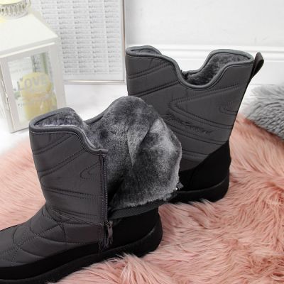 8. NEWS W EVE309B wasserdichte Schneestiefel grau 