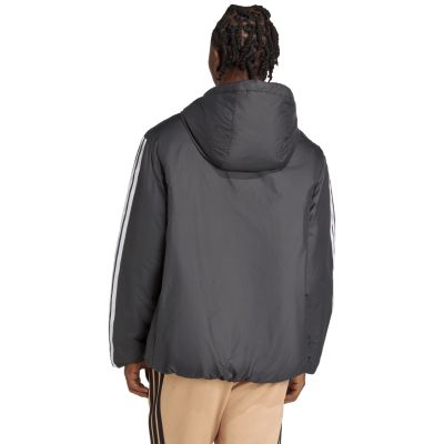 9. Herren adidas Essentials Climawarm 3-Streifen Isolierte Kapuzenjacke Schwarz JM4042
