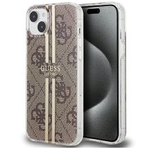 Guess IML 4G Gold Stripe Hülle für iPhone 15 Plus / 14 Plus – braun