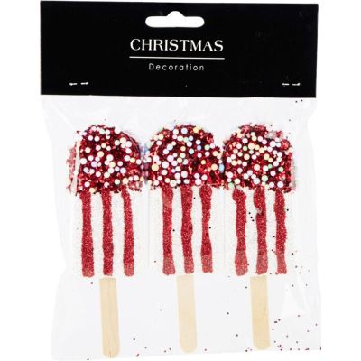 10. Eiscreme-Hängedekorationskugeln, 3 Stück, weiß