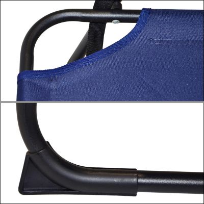 7. FALTBARER TOURISTEN- UND STRANDSTUHL MIT ARMLEHNEN 52X54X26/66CM BLAU
