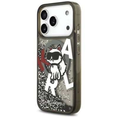 2. Karl Lagerfeld Liquid Glitter Choupette Logo MagSafe Hülle für iPhone 17 Pro - Schwarz