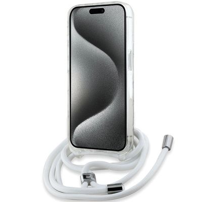 4. Karl Lagerfeld Crossbody IML Karl Head MagSafe Hülle für iPhone 15 Pro – transparent