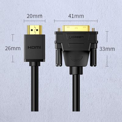 11. Ugreen bidirektionales Kabel HDMI - DVI 2m schwarz (HD106)