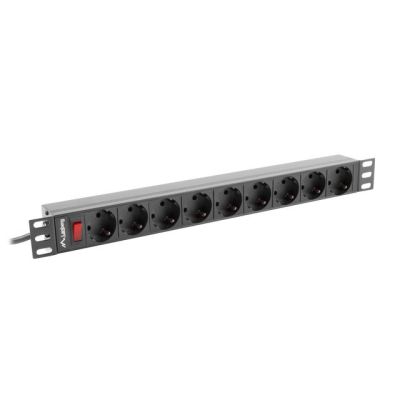 LANBERG POWER STRIP RACK 19" PDU 1U, 16A, 9X SHUKO, 3M PDU-09F-0300-BK