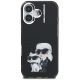 3. Karl Lagerfeld IML Aquarelle Karl & Choupette & Logo iPhone 16 Hülle - Schwarz