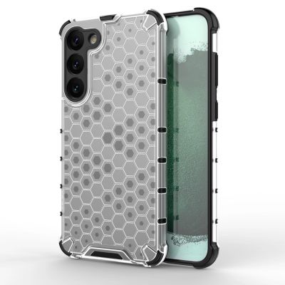 16. Wabenhülle für Samsung Galaxy S23+ gepanzerte Hybridhülle transparent