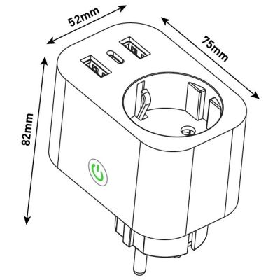 2. Entac ES-SSAUSB-WIBLE Netzsteckeradapter Weiß