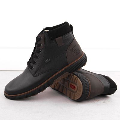 3. Gefütterte wasserdichte Herren-Lederstiefeletten in Schwarz Rieker B3343-00