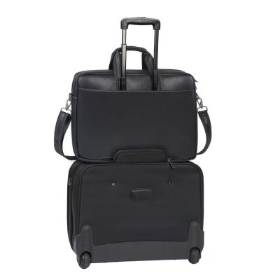 5. RIVACASE ORLY 16"-Laptoptasche, Schwarz, wasserdichtes Material, Fächer für 10,1"-Tablet, Smartphone, Dokumente und Zubehör