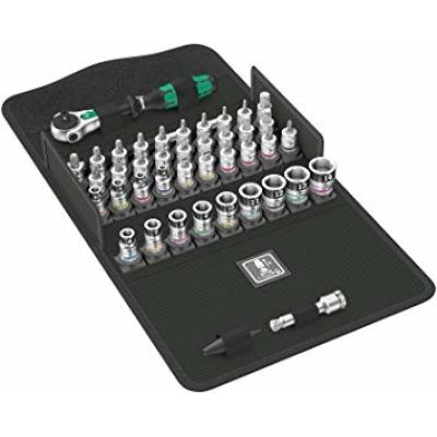 Satz von 1/4''Zyklop Speed-Steckschlüsseln, + Ratsche 42-teilig.