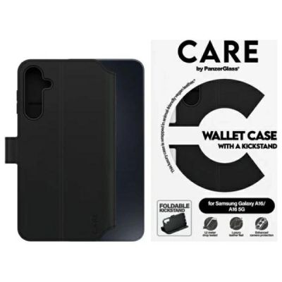3. CARE by PanzerGlass Feature Kickstand Wallet Case für Samsung Galaxy A16 / A16 5G - Schwarz
