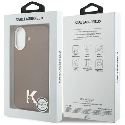 8. Karl Lagerfeld MagSafe Hülle mit Karl-Kopf-Logo für iPhone 17 – Braun