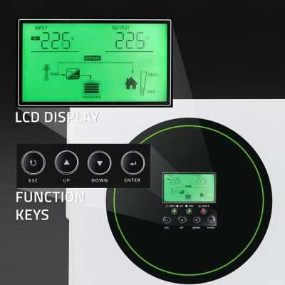 3. Qoltec Hybrid-Off-Grid-Solarwechselrichter 1500 W | 100 A | 12 V | MPPT | Sinus | WLAN-Option | Leistungsfaktor 1,0