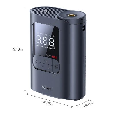 5. Baseus GoTrip VA1 Kabellose Pumpe 150 PSI 7500 mAh - Dunkelgrau